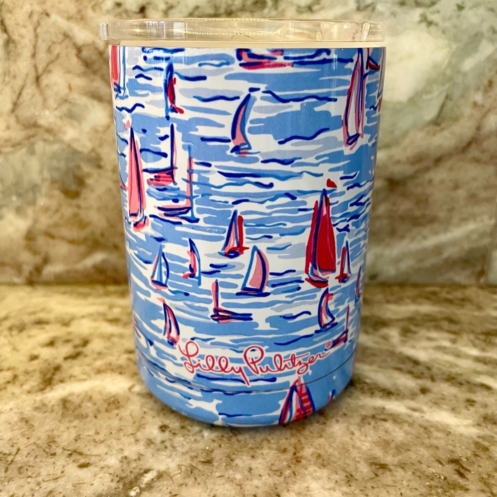 Lilly Pulitzer Boatilicious Tumbler and drink Coozie in one!